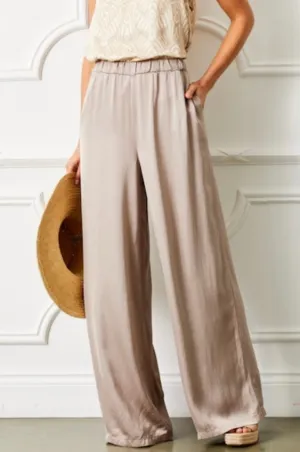 Gabi Gold Satin Pants