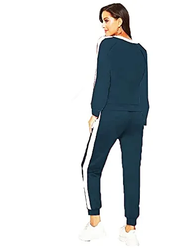 Galani� Yoga Suit For Sports Gym Dancing Workout Aerobic Fitness Breathable Cotton Top & Skinny Fit Leggings For Women (Free Size) Comfortable Ankle-Length Yoga Wear (Free Size Up To 36, Dark Blue)