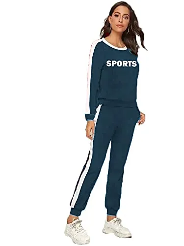 Galani� Yoga Suit For Sports Gym Dancing Workout Aerobic Fitness Breathable Cotton Top & Skinny Fit Leggings For Women (Free Size) Comfortable Ankle-Length Yoga Wear (Free Size Up To 36, Dark Blue)