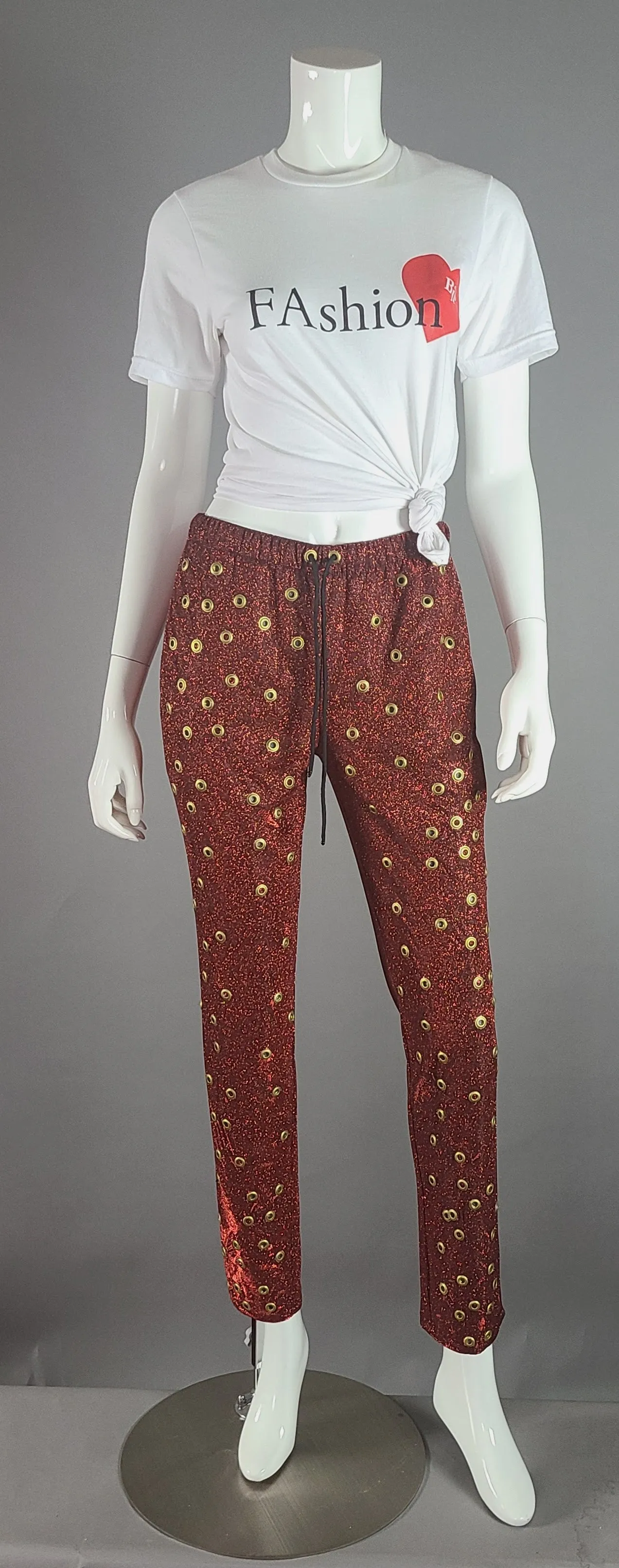 Glitter Grommet Pants