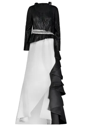 GN • Black and white Overskirt gown