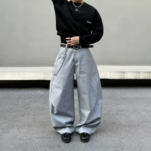 Gray Baggy Casual Pants