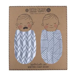 Grey Geometric Cascade Swaddle Set