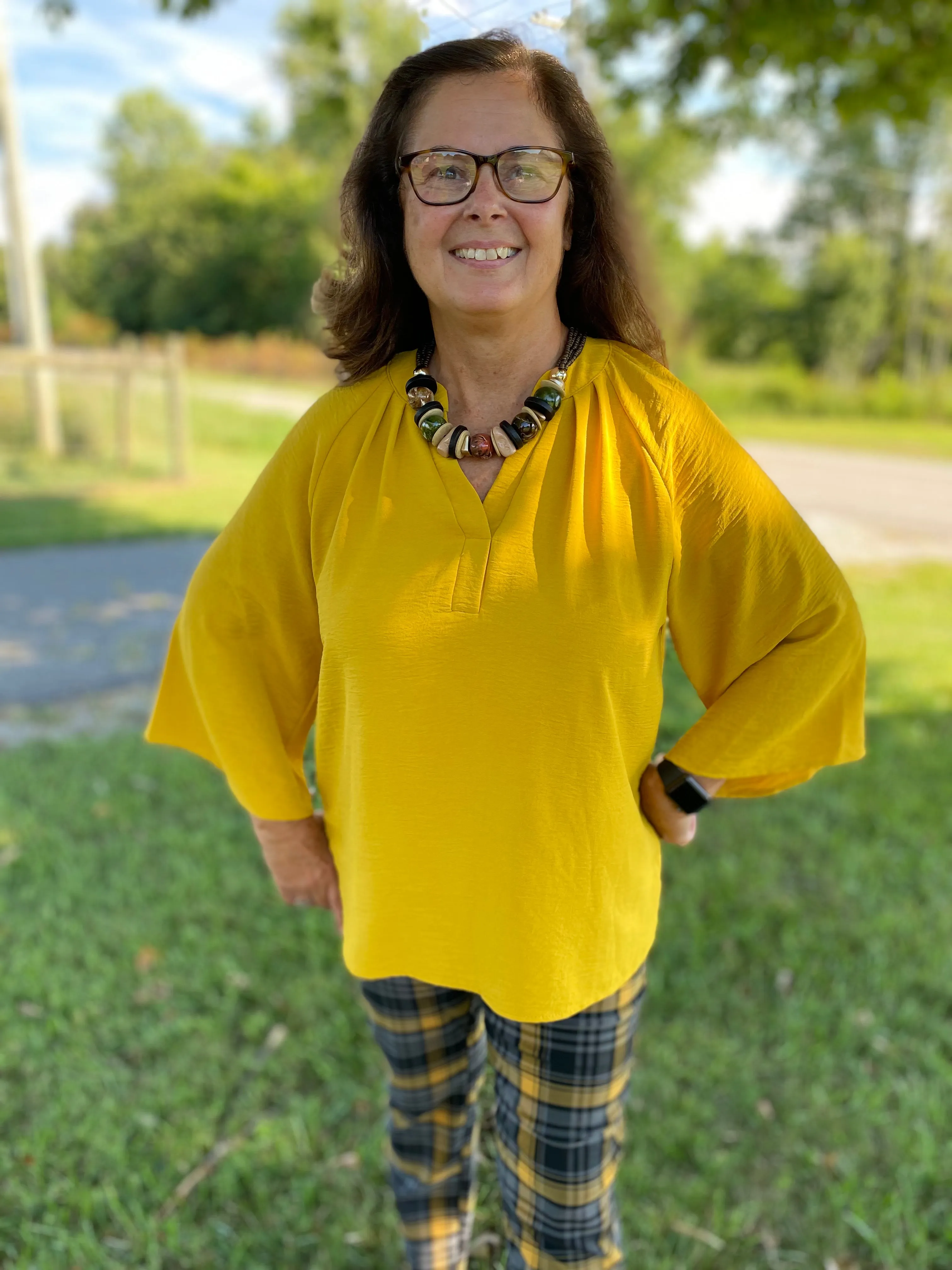 Grey/Gold Plaid Millenium Pant (Head to Toe Fashion)