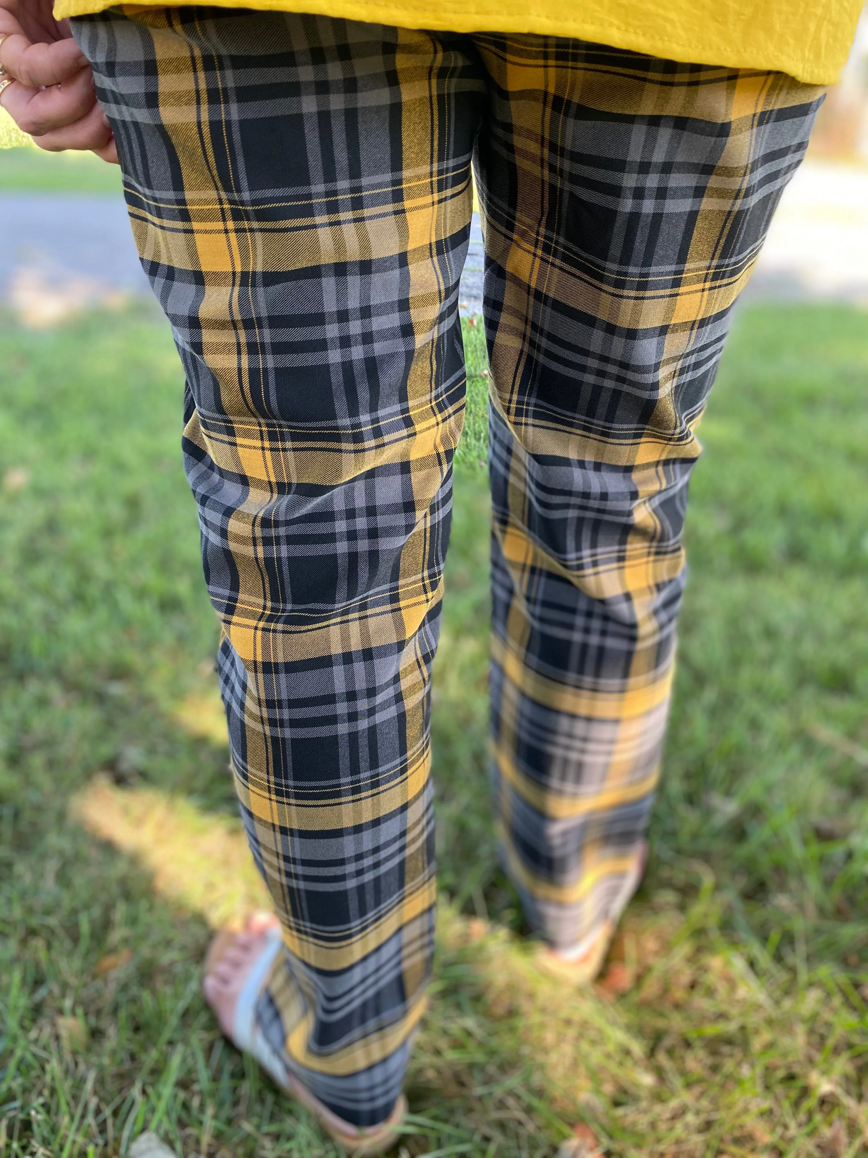 Grey/Gold Plaid Millenium Pant (Head to Toe Fashion)