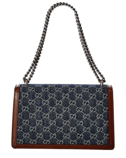 Gucci Small Dionysus Shoulder Bag in Blue and Ivory GG