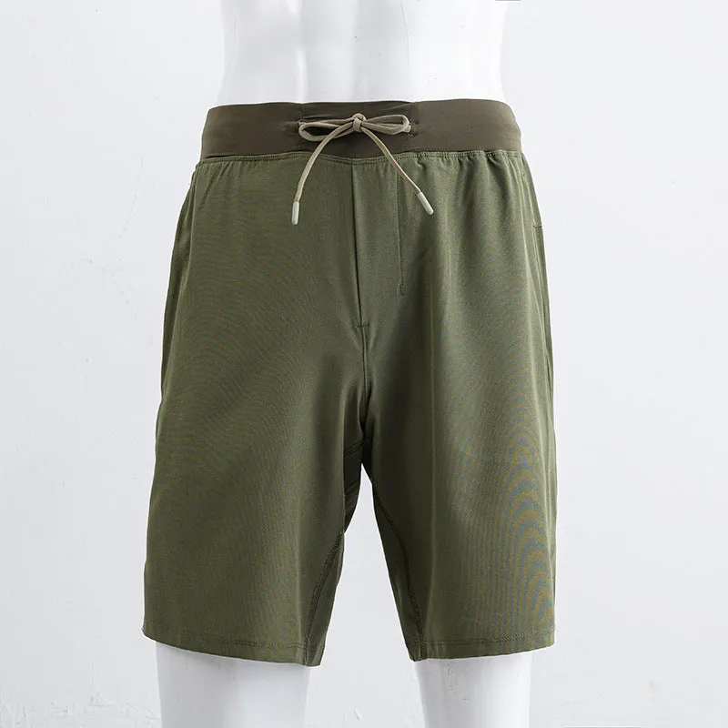 Handphone-friendly Stretch, Unlined Loose Sports Running, Quick-drying Knee Length Pants