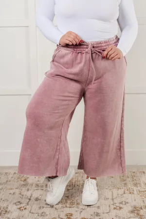 Hazel Blues® |  In or Out Wide Leg Cropped Pants in Light Rose