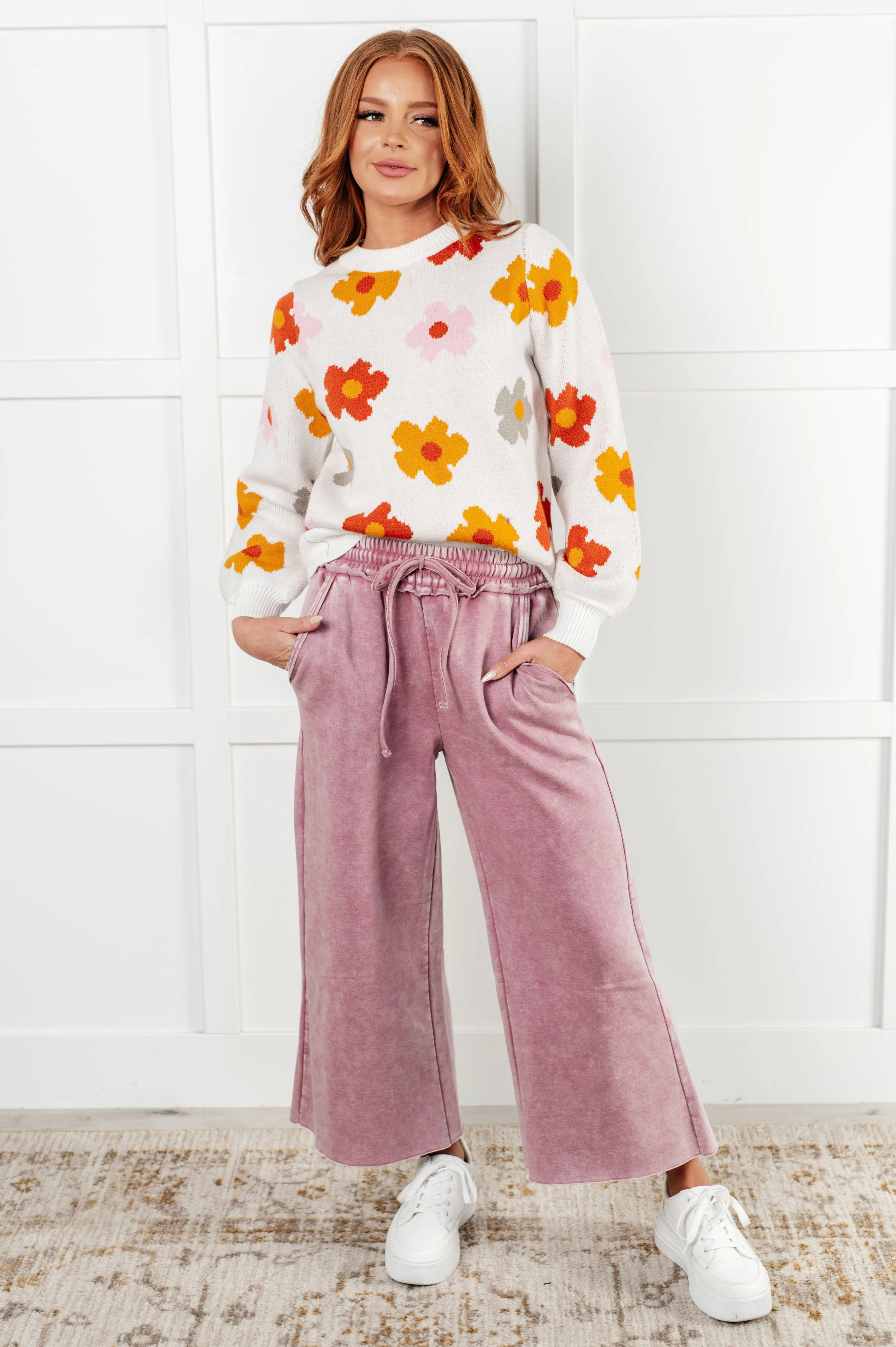 Hazel Blues® |  In or Out Wide Leg Cropped Pants in Light Rose