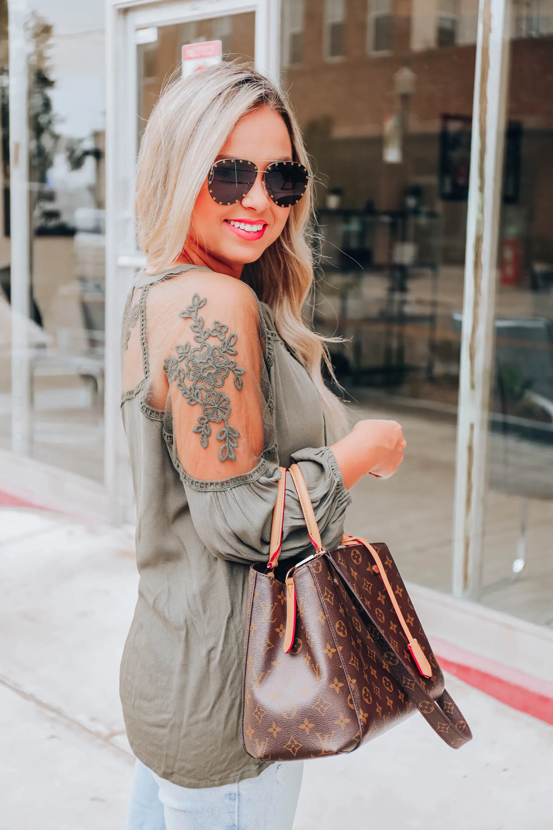 Heart's Delight Mesh Top - Olive