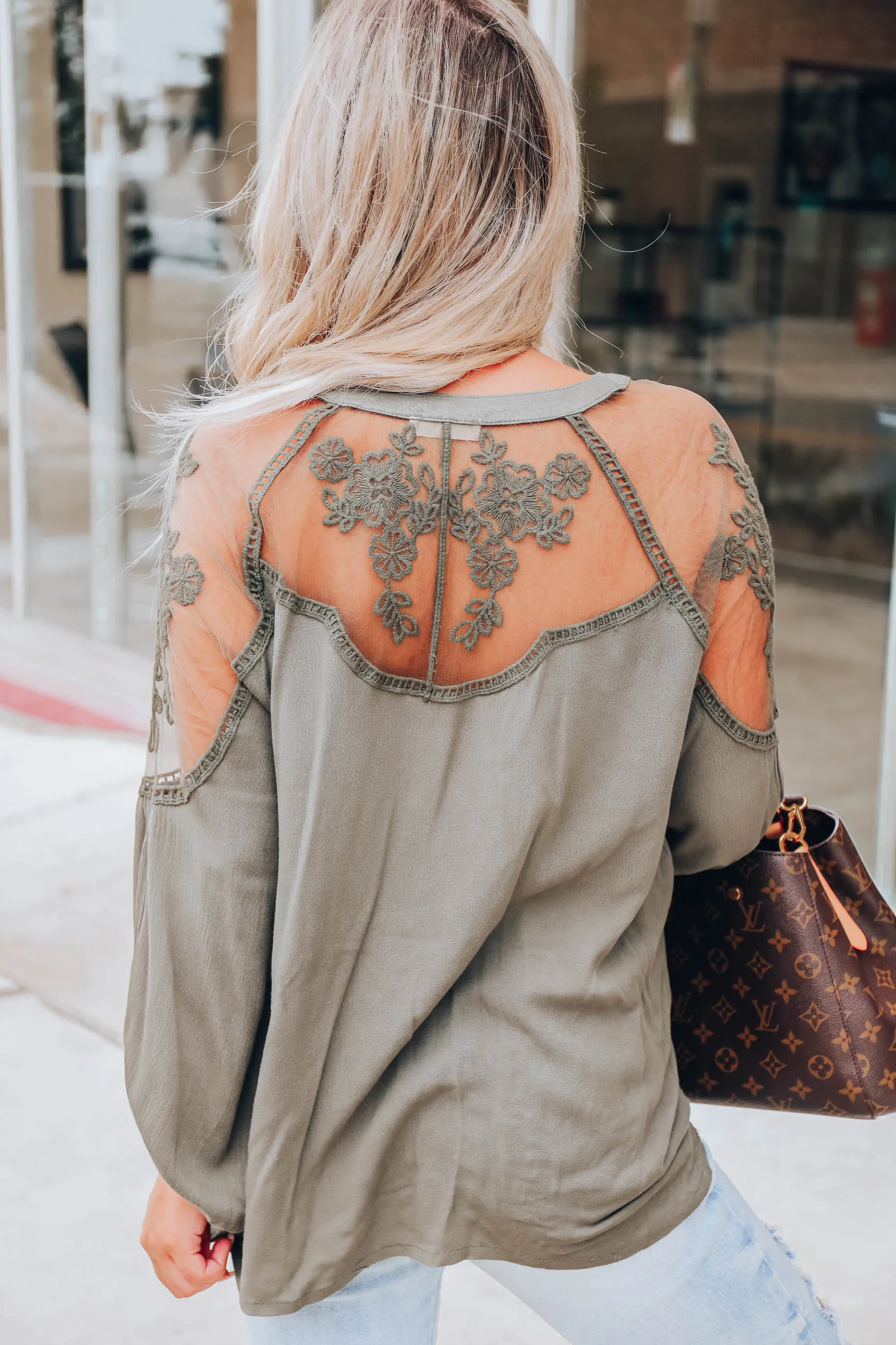 Heart's Delight Mesh Top - Olive
