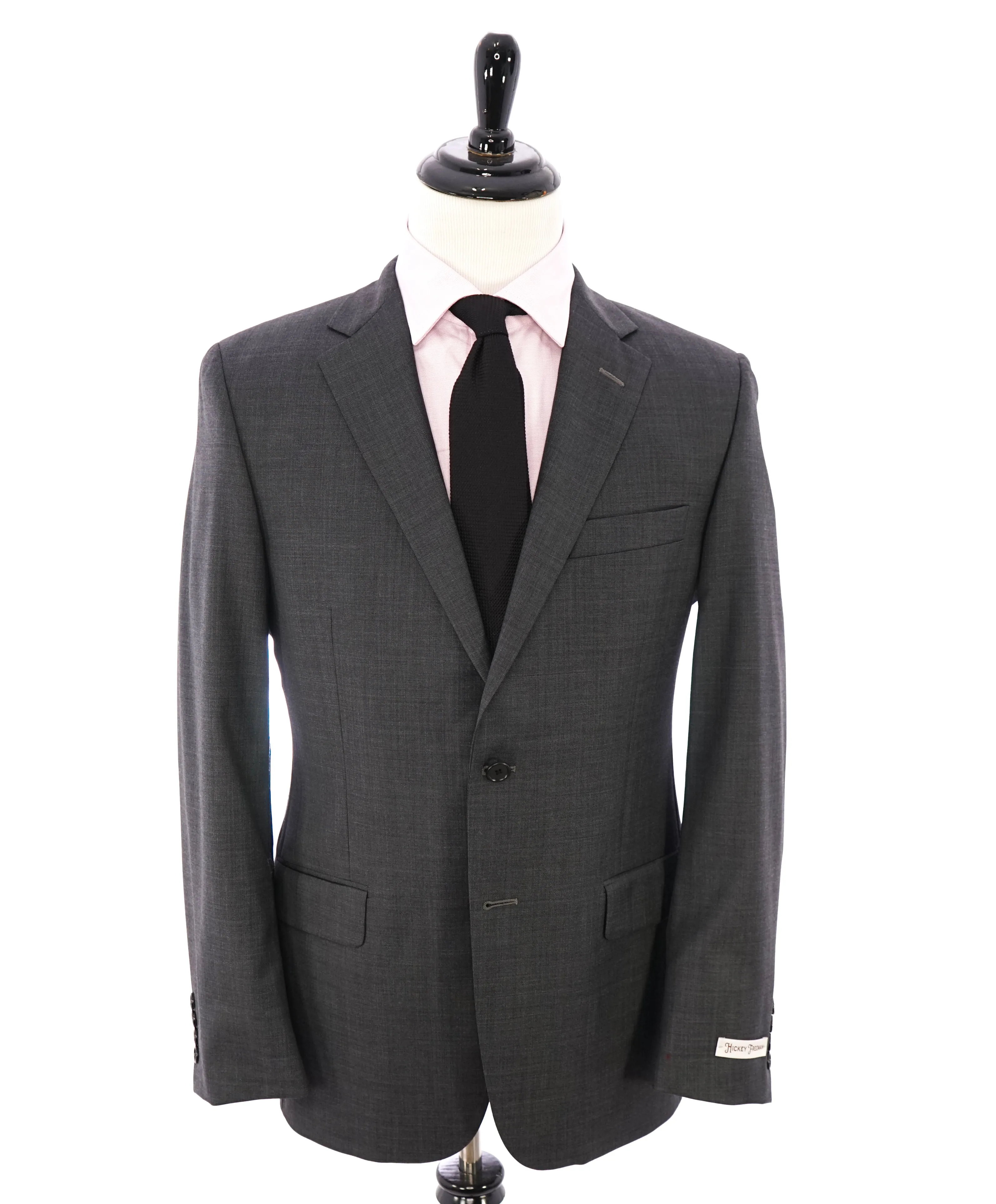 HICKEY FREEMAN - Gray Charcoal "Milburn ii" Notch Lapel Suit - 40R