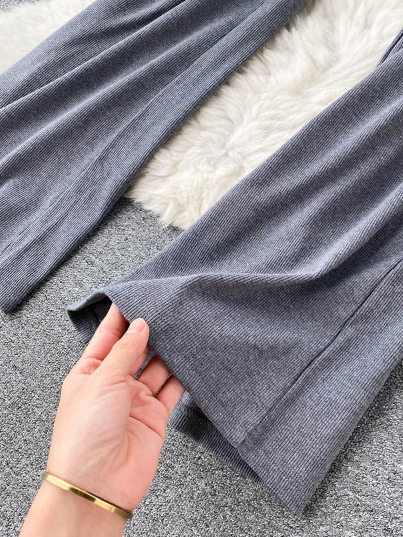High Elastic Waist Wide Leg Women Long Pants