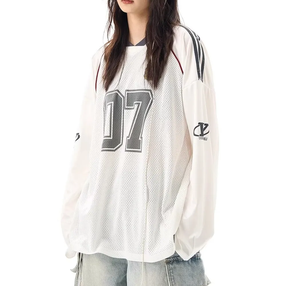 High Street V-neck Hollow Loose Sweatshirt