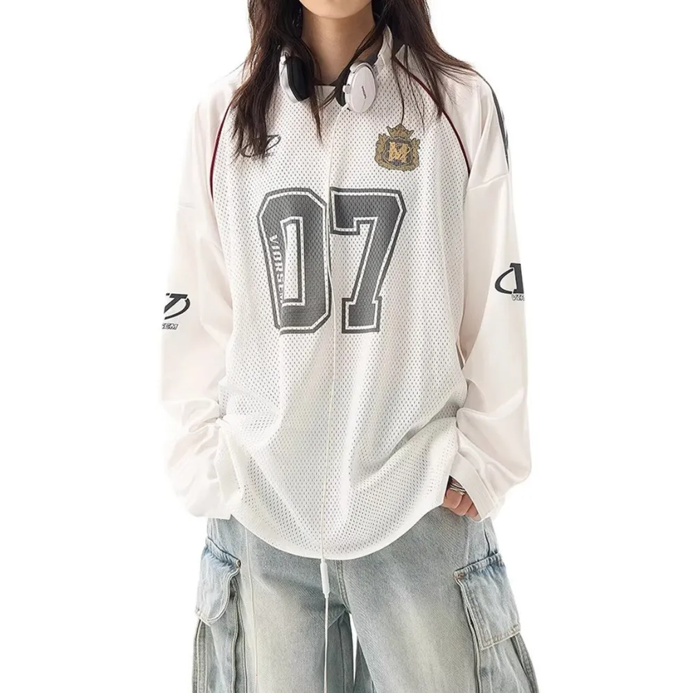 High Street V-neck Hollow Loose Sweatshirt