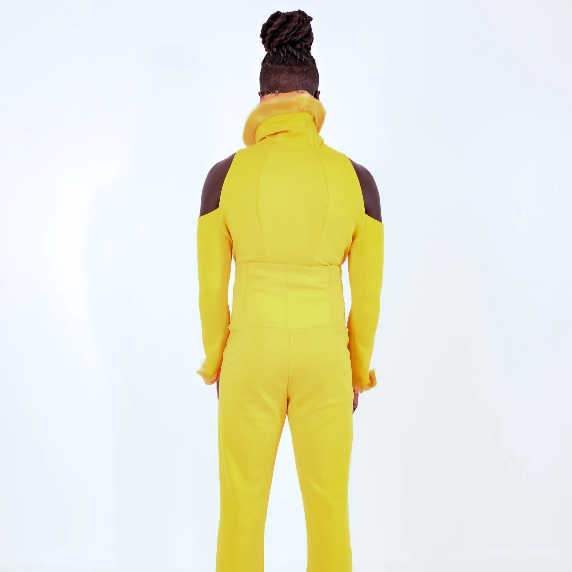 High-Waisted Flare Pant with Metal Zipper