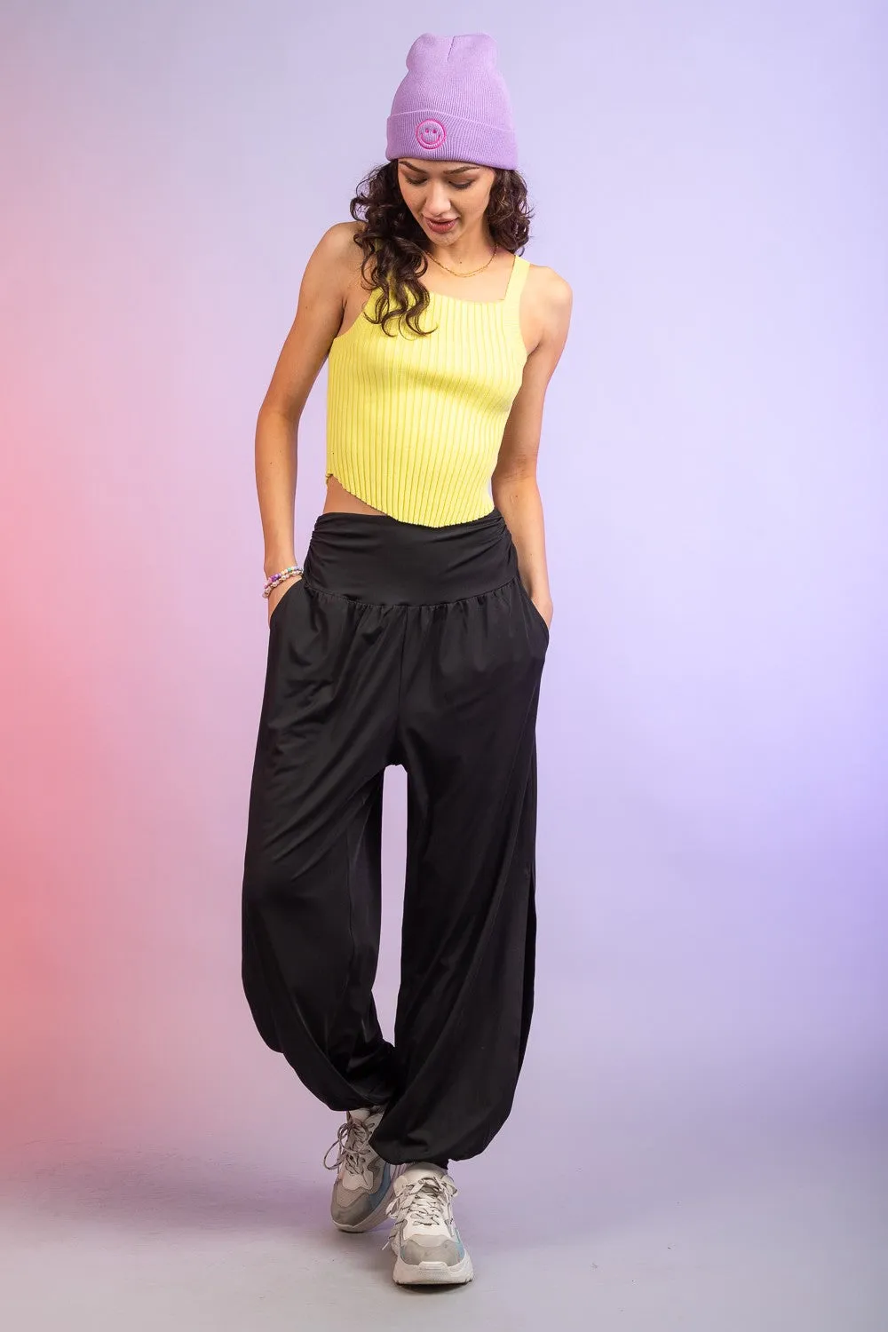 High-Waisted Harem Pants w/ Pockets