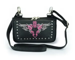 HL80156PINK Clip pouch Pink tribal Heart Leather Bag PINK Women Waist Bag Fanny Pack Motorcycle Biker PINK