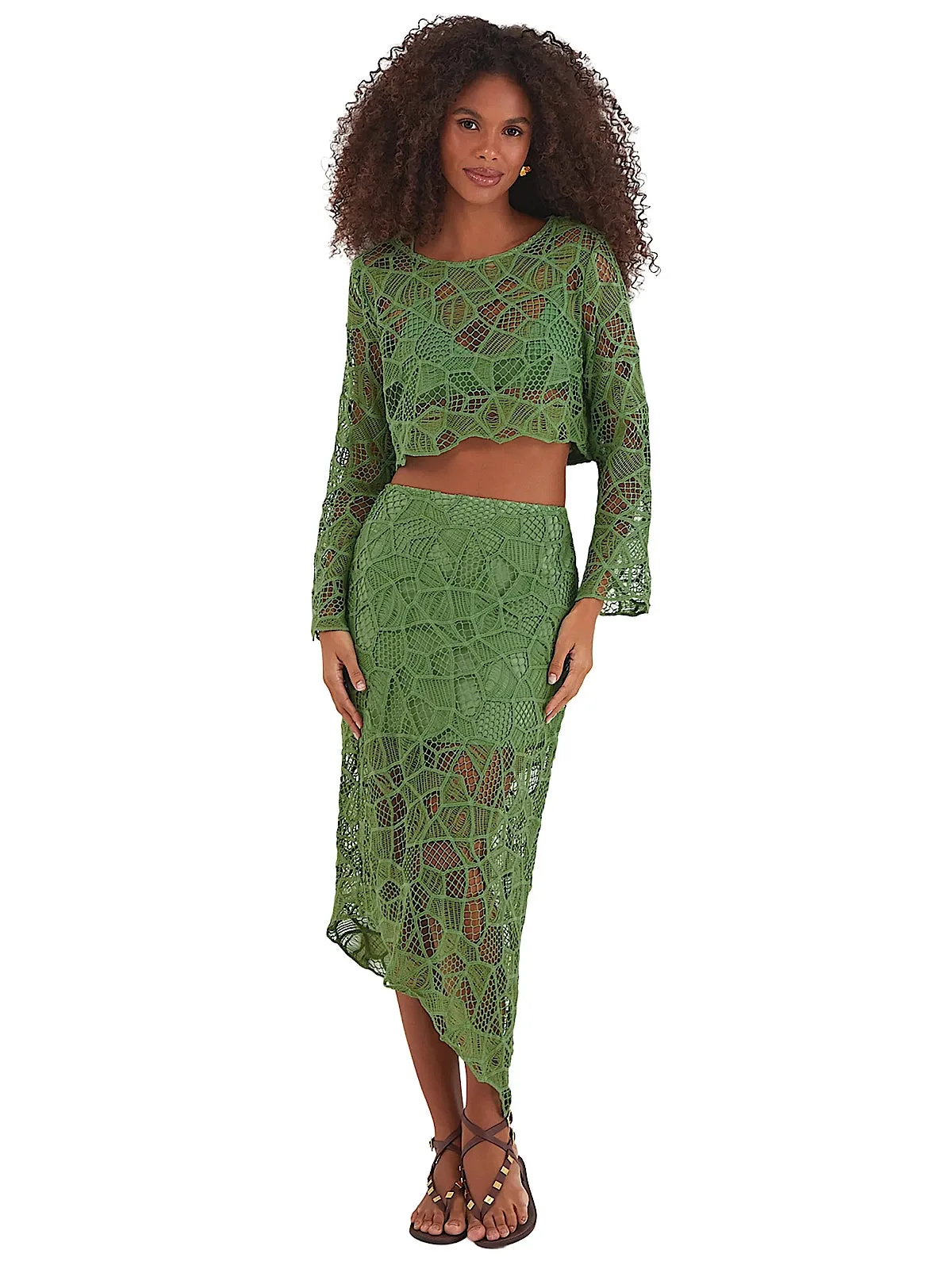 Hollie Long Sleeve Blouse-Hollie Midi Skirt
