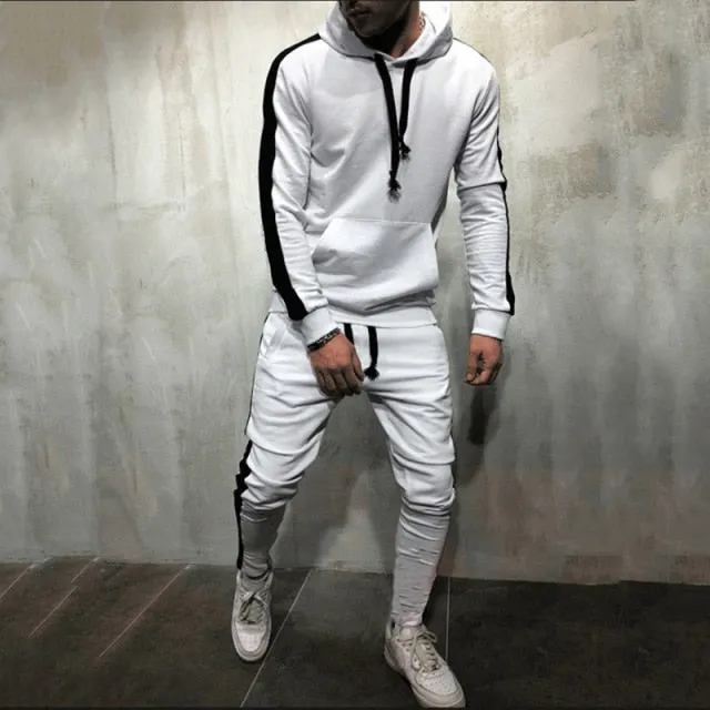 Hooded Sweatshirt  Drawstring Pants Male