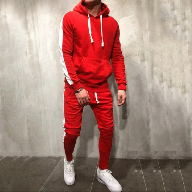 Hooded Sweatshirt  Drawstring Pants Male
