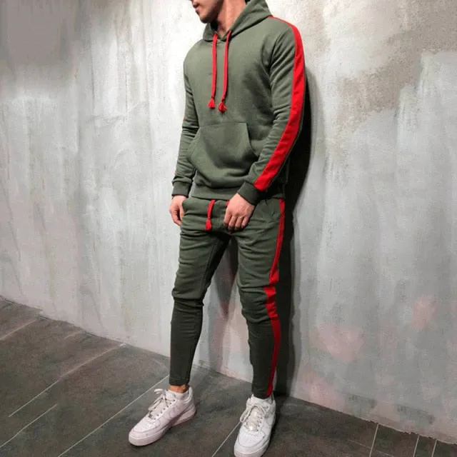 Hooded Sweatshirt  Drawstring Pants Male