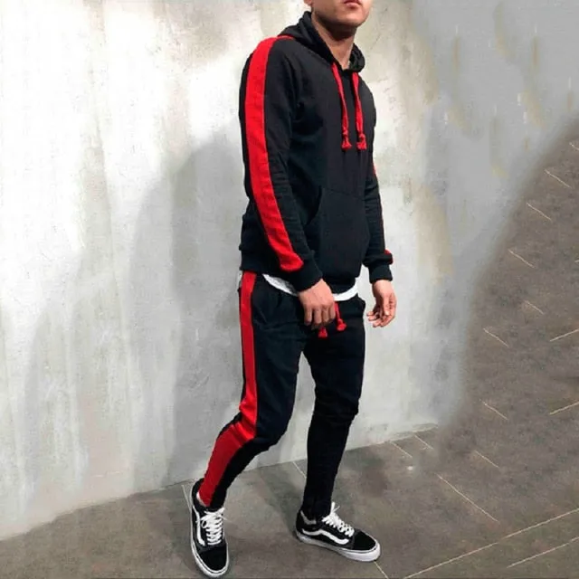 Hooded Sweatshirt  Drawstring Pants Male
