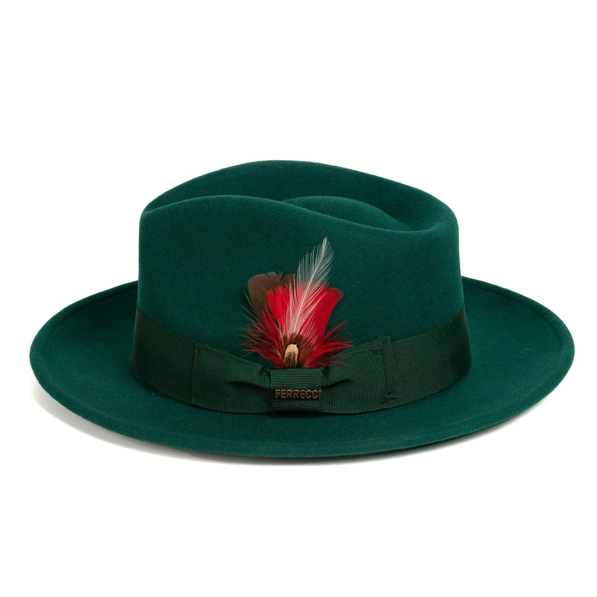 Hunter Green Fedora 100% Australian Wool Crushable Hat