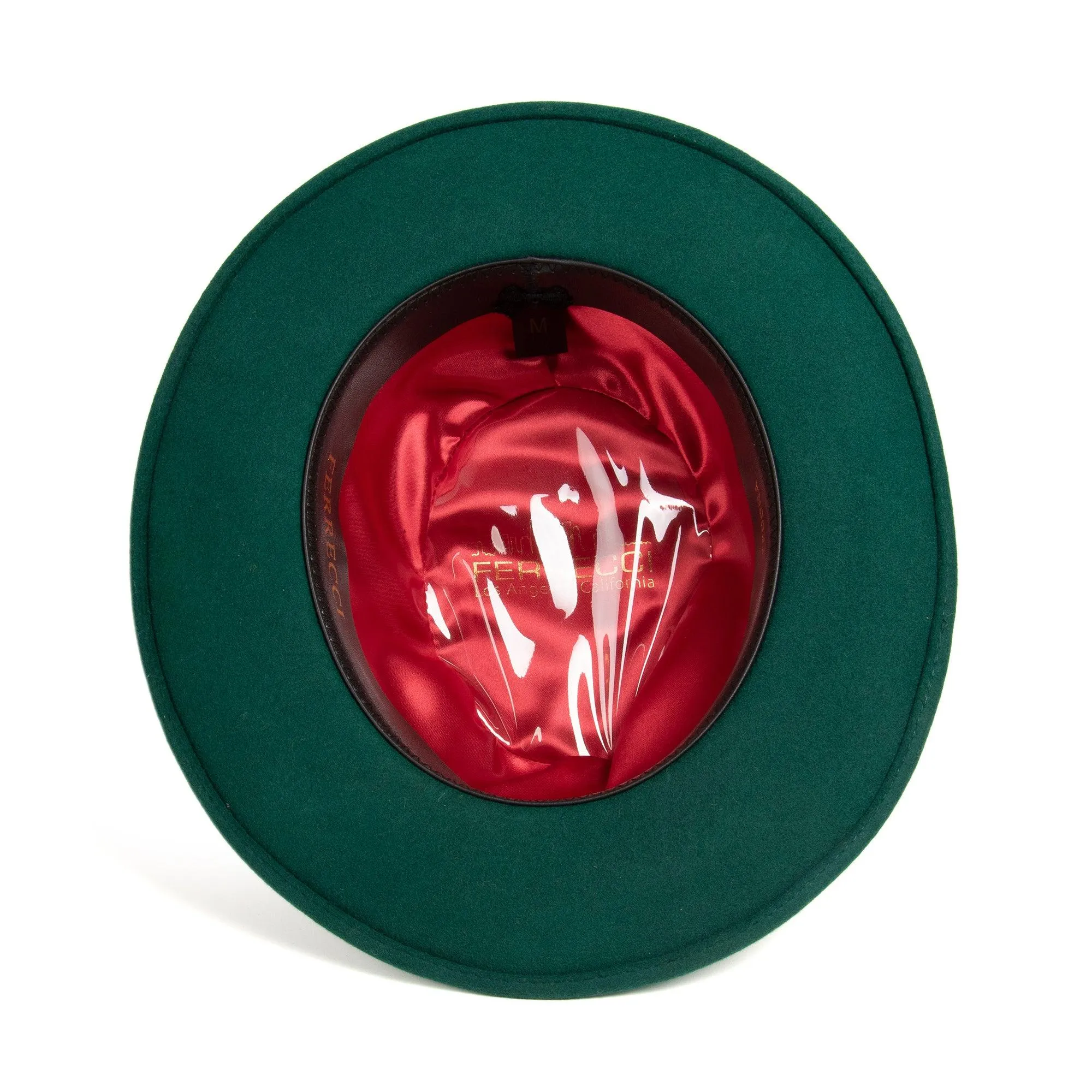Hunter Green Fedora 100% Australian Wool Crushable Hat