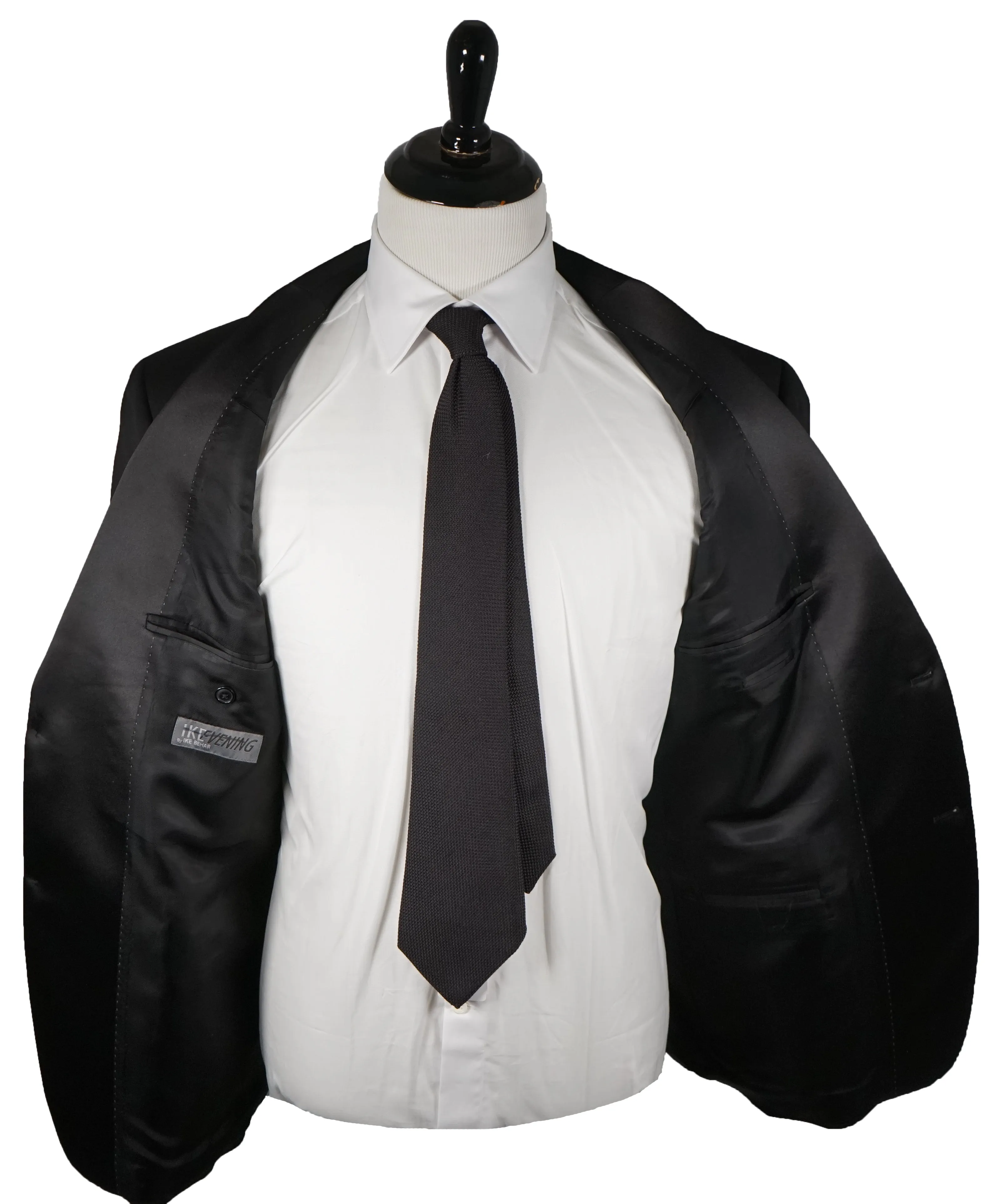 IKE BEHAR - Notch Lapel Classic Black 2-Button Tuxedo Suit - 46R