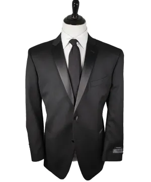 IKE BEHAR - Notch Lapel Classic Black 2-Button Tuxedo Suit - 46R
