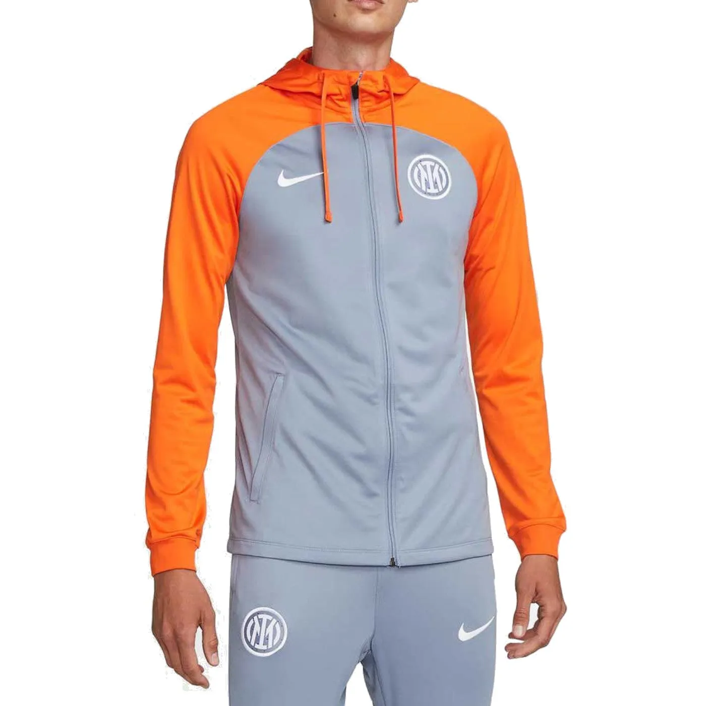 Inter Milan gray UCL hooded presentation tracksuit 2023/24 - Nike