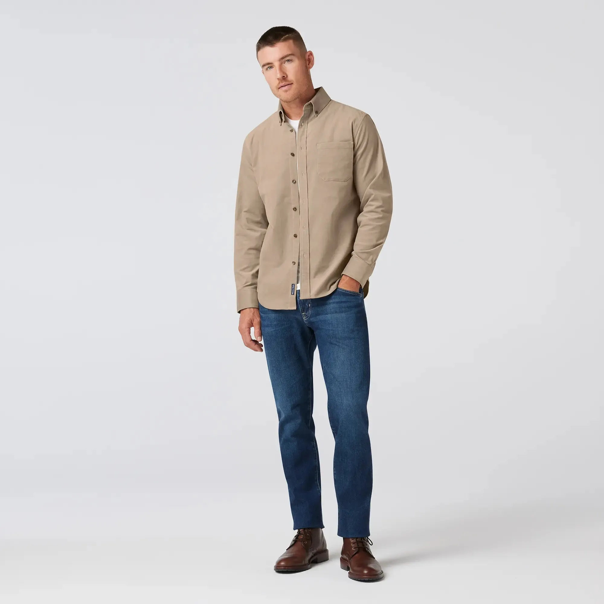 Jackson Corduroy Shirt - Khaki Solid