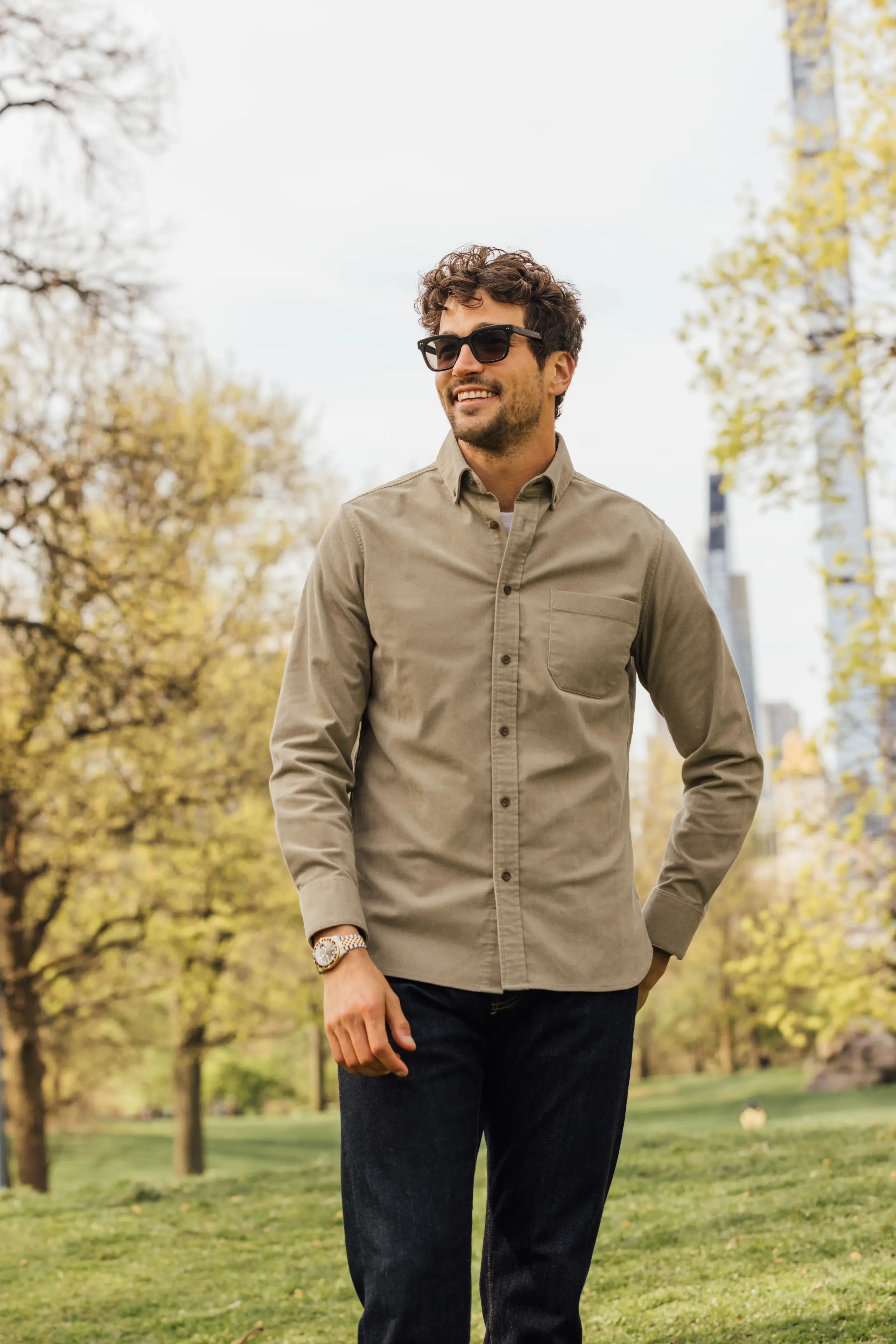 Jackson Corduroy Shirt - Khaki Solid