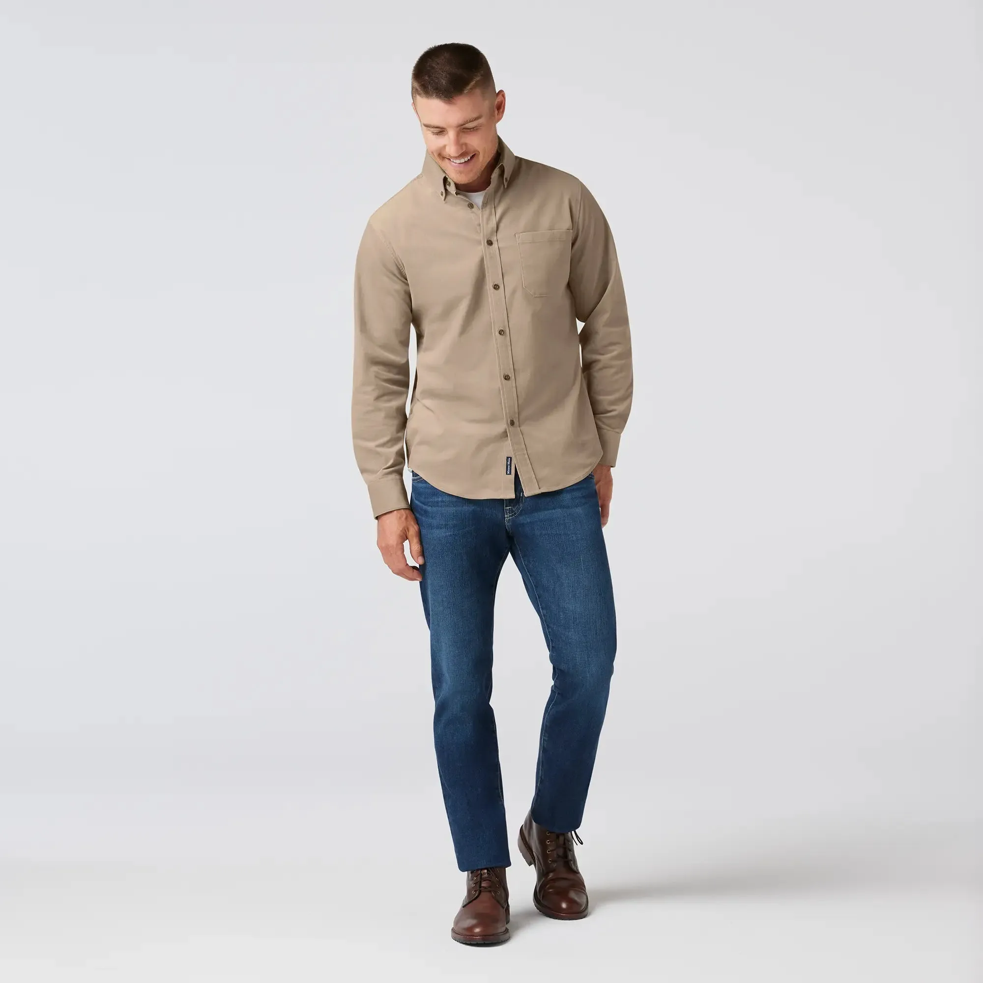 Jackson Corduroy Shirt - Khaki Solid