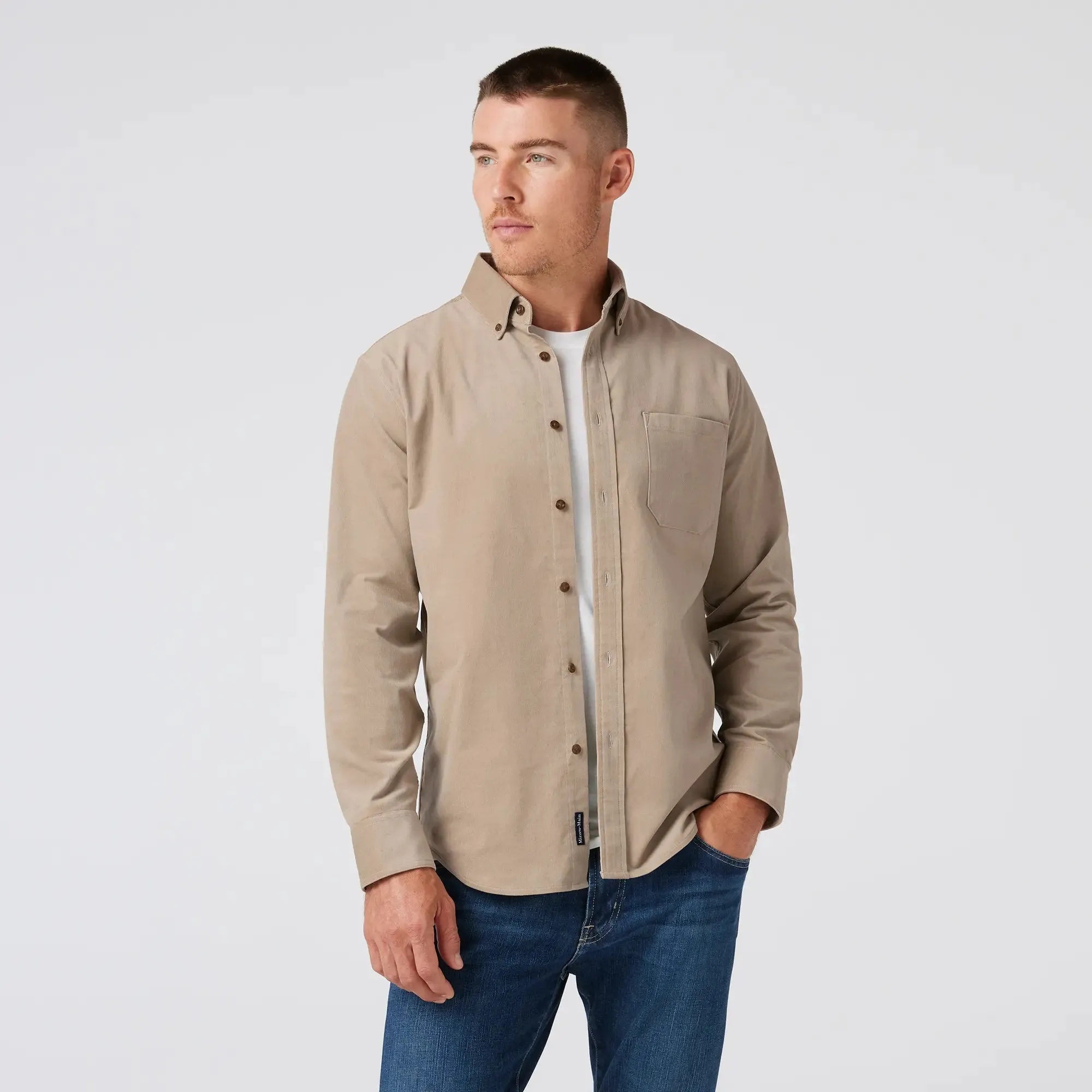 Jackson Corduroy Shirt - Khaki Solid