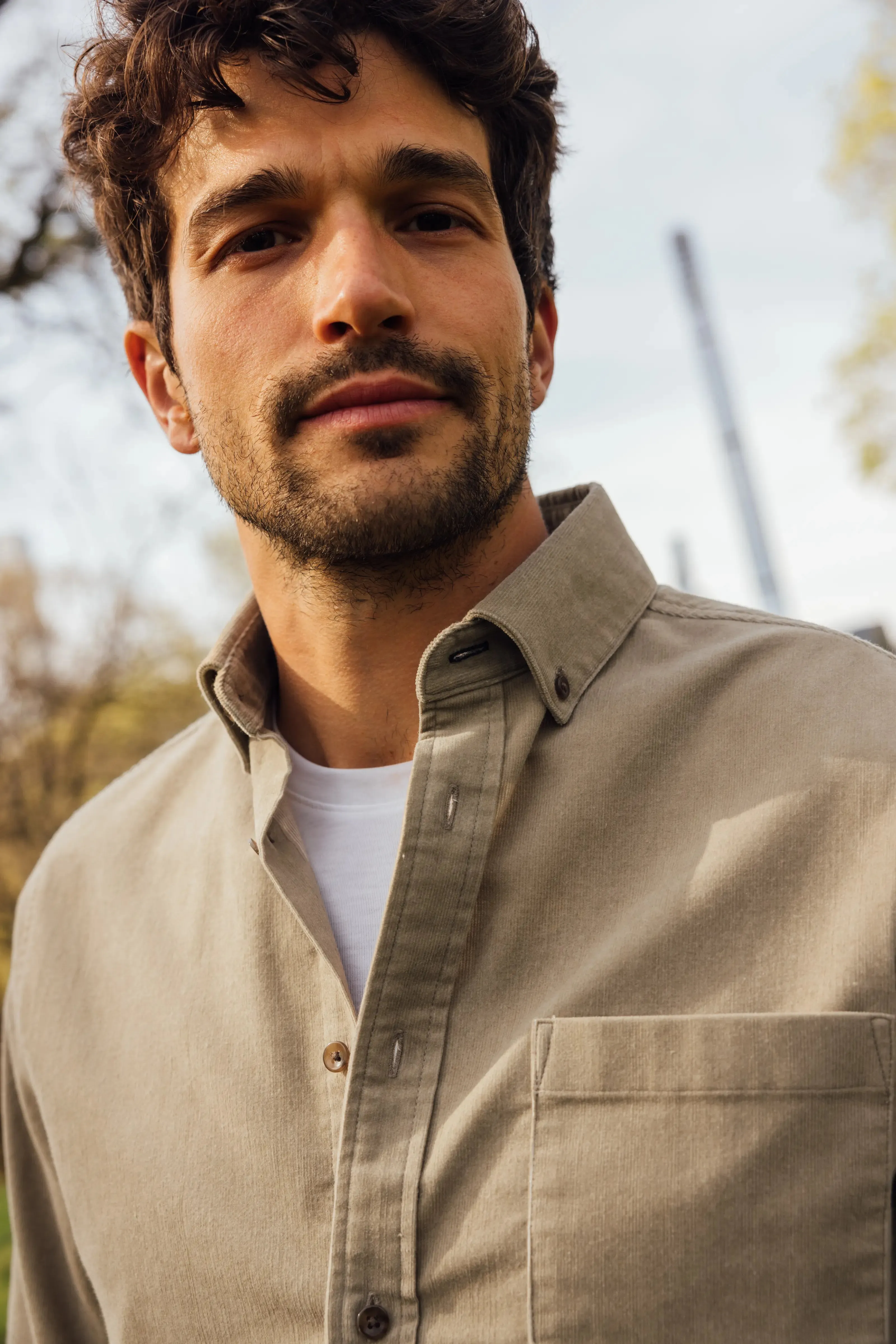 Jackson Corduroy Shirt - Khaki Solid