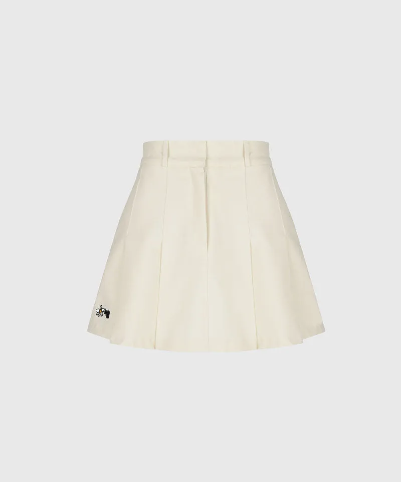 KANDINI Classic Pleated Skirt - Cream