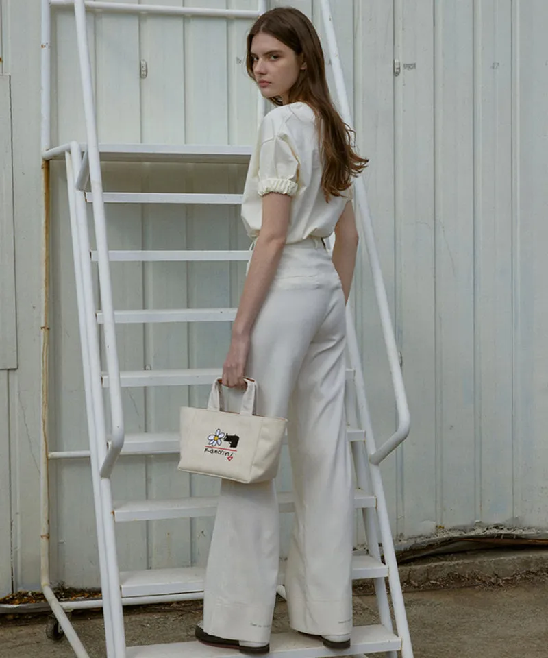 KANDINI Out-Pocket Stretch Long Pants - Ivory