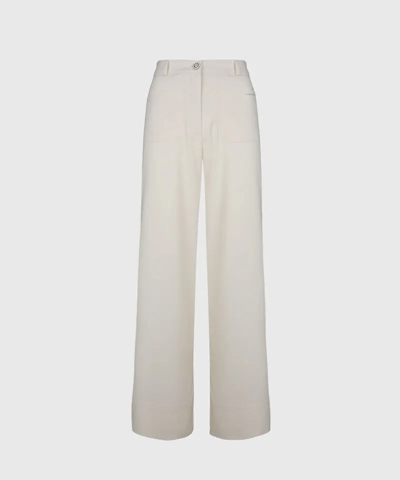 KANDINI Out-Pocket Stretch Long Pants - Ivory