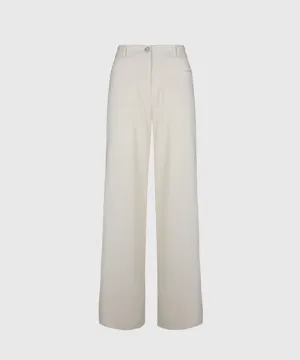 KANDINI Out-Pocket Stretch Long Pants - Ivory