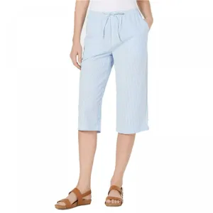 Karen Scott Women's Cotton Seersucker Capri Pants