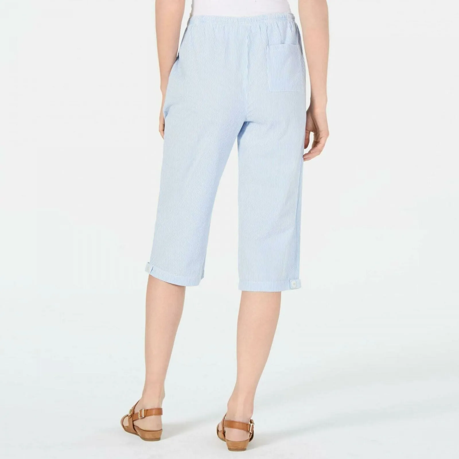 Karen Scott Women's Cotton Seersucker Capri Pants