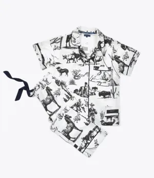 Katie Kime - Marfa Toile Pajamas Pants Set - Black/White