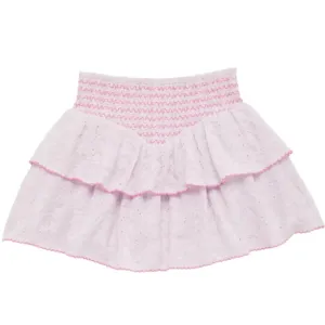 KatieJ NYC Tween Karlie Embroidered Skirt in Baby Pink