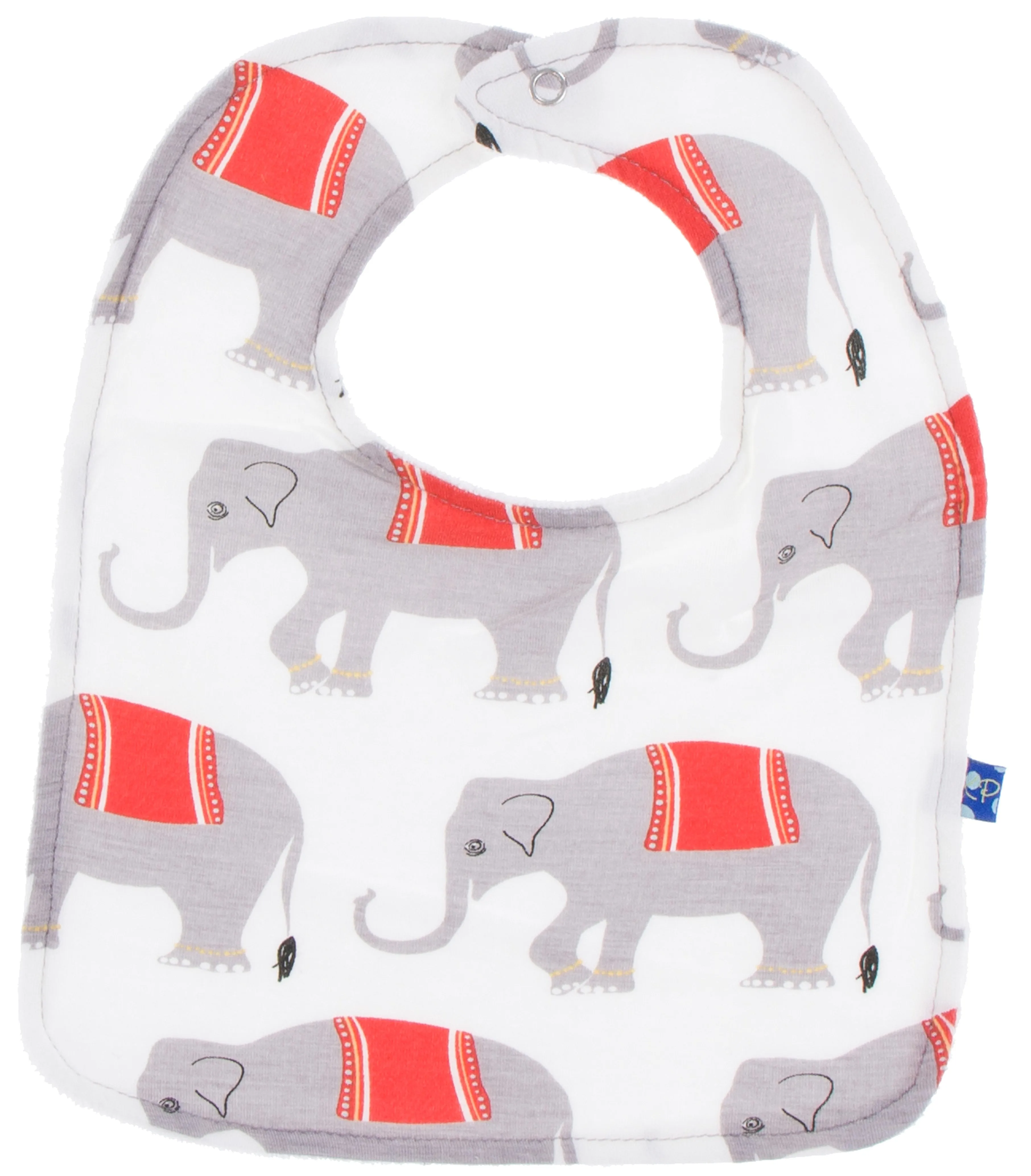 KicKee Pants Bib Set-Natural Indian Elephant/India Pure Stripe/Zebra Tiger