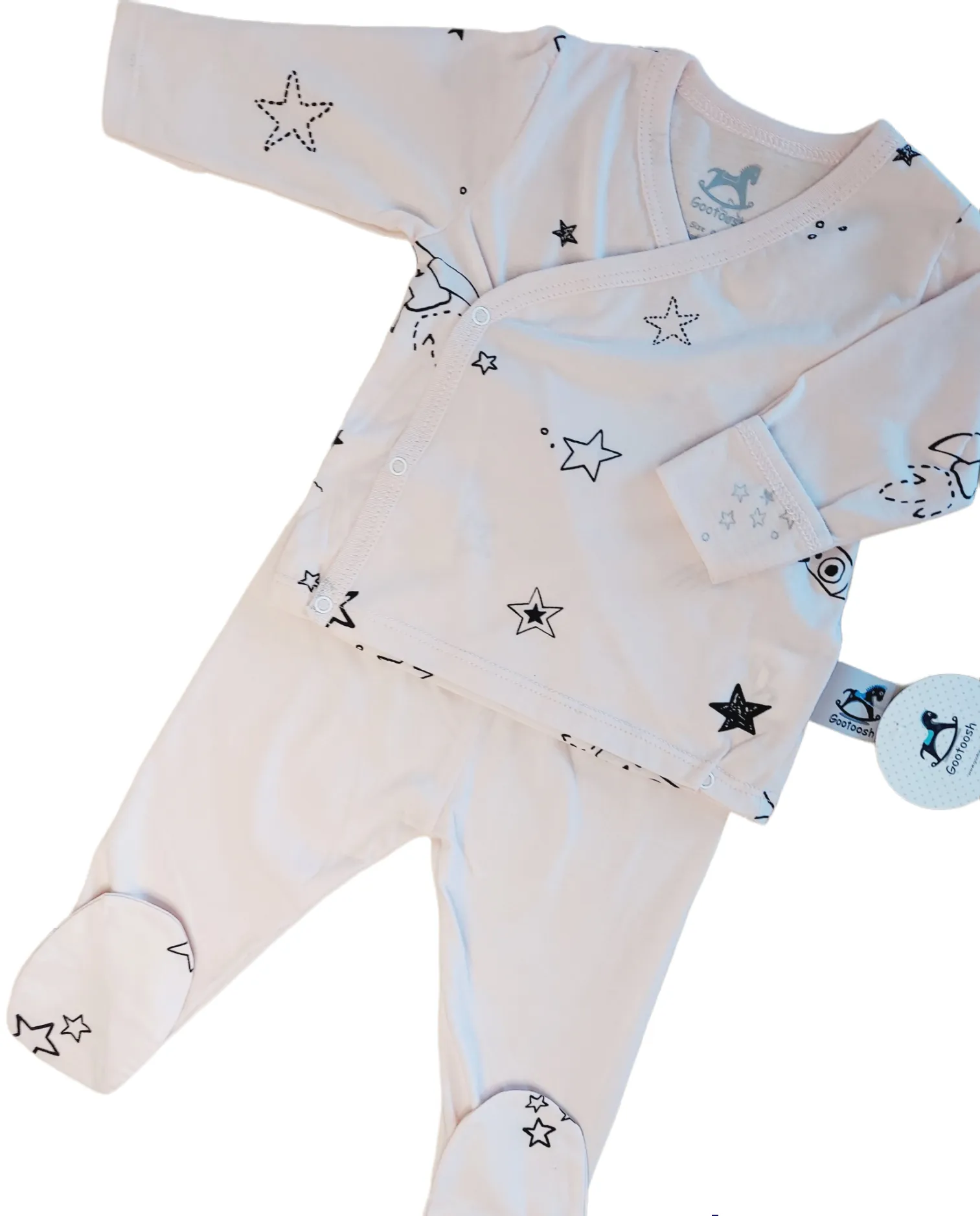 Kimono set- Pink Stars