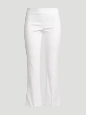 Leo Crop Flare Pant in White