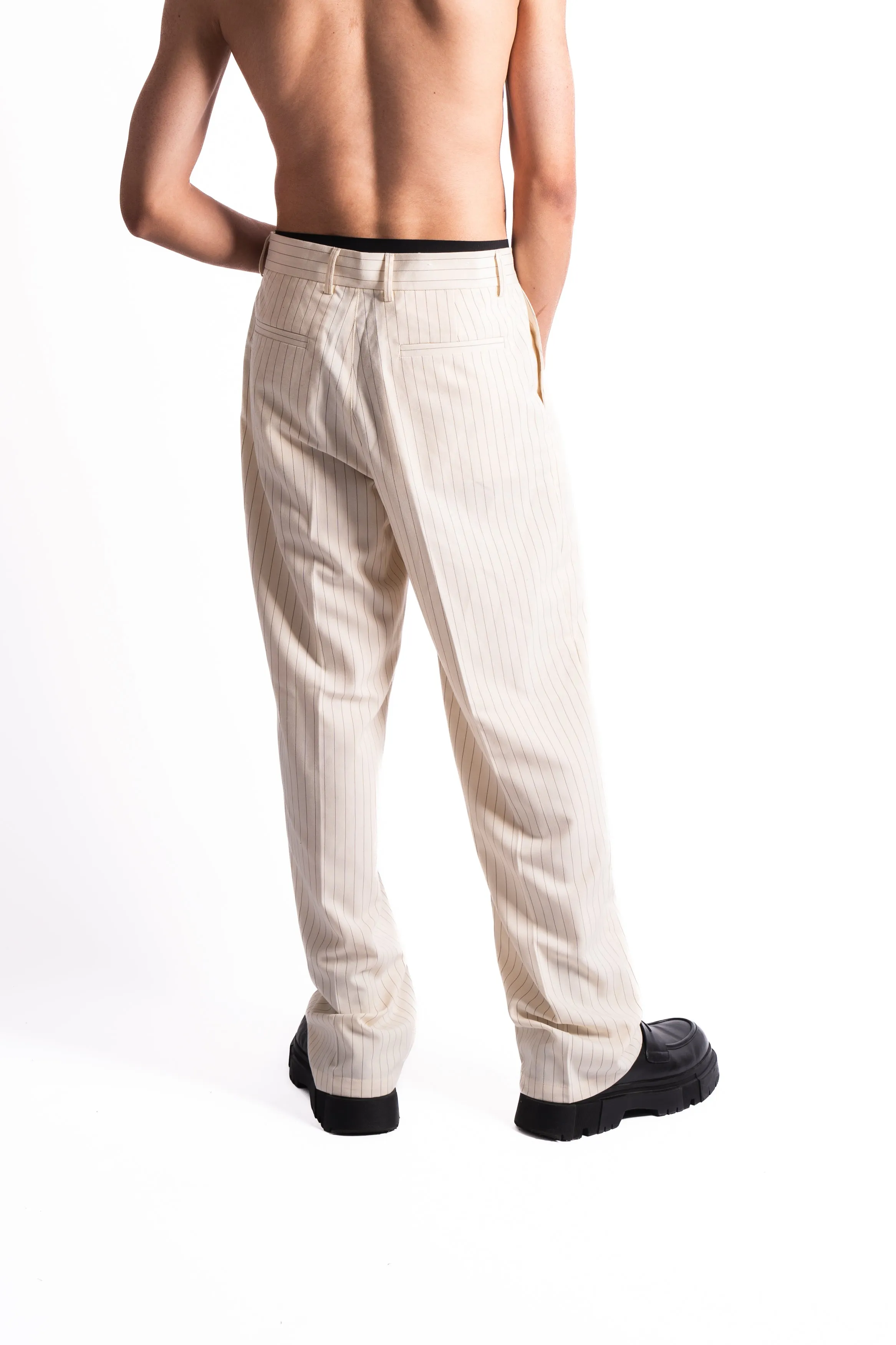 Les Deux x Yale Pleated Pinstripe Suit Pants