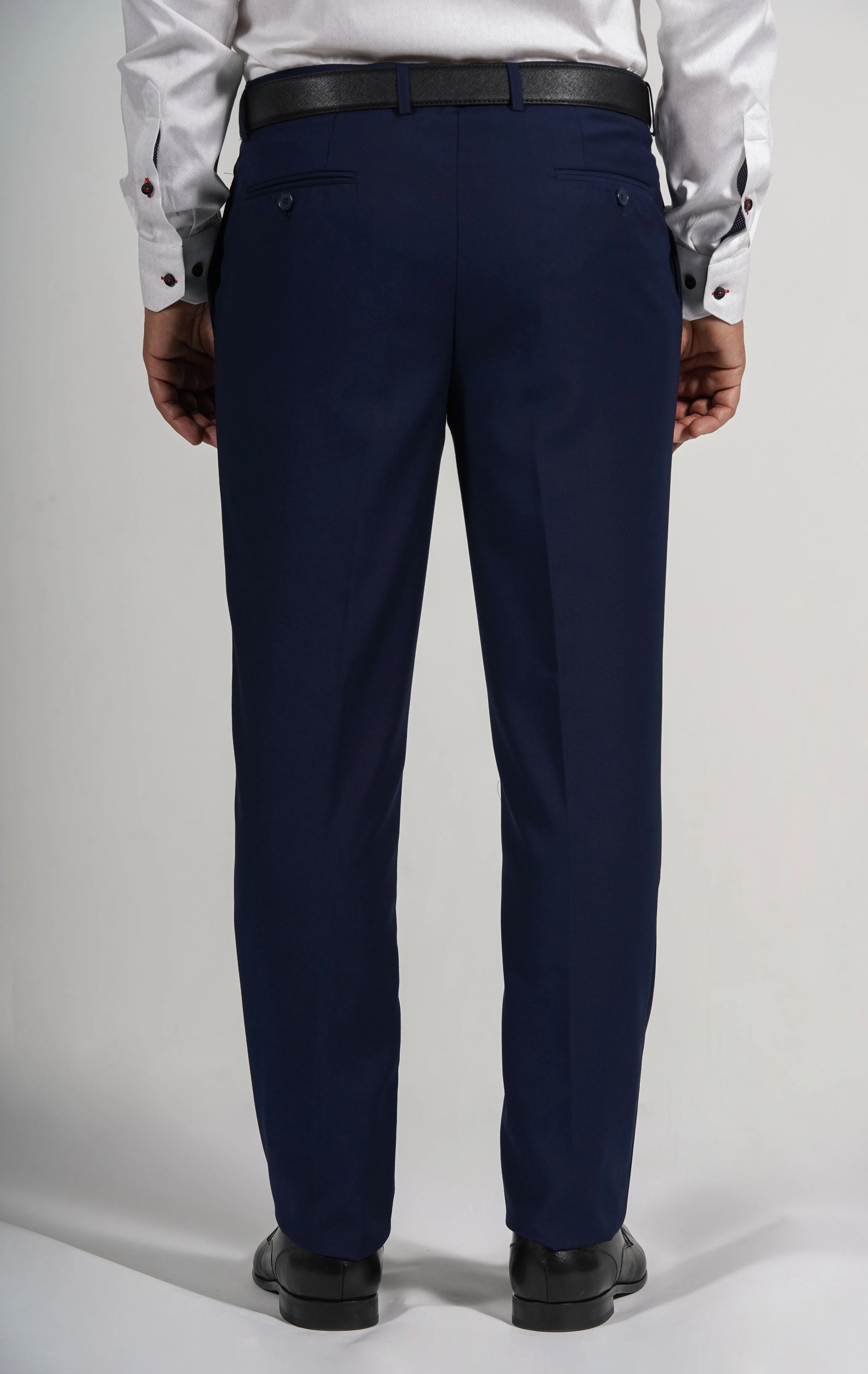 Light Navy Wool Blend Dress Pants
